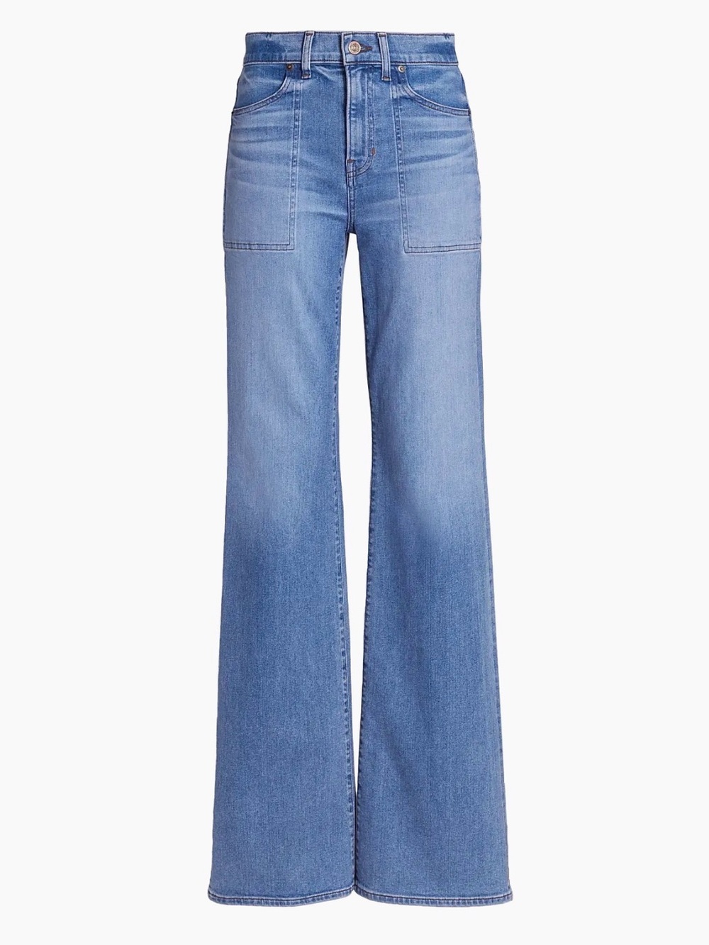 Veronica Beard Crosbie Wide Leg Jeans Size 25 High Rise Blue 34” Inseam